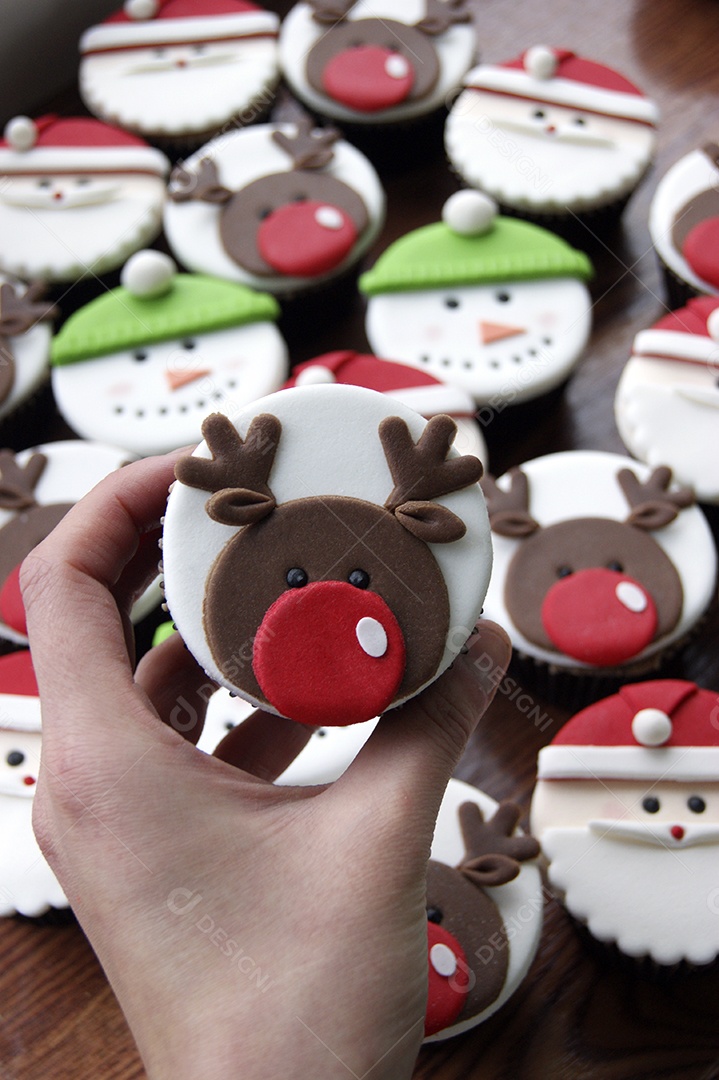 Cupcakes de natal presente saboroso