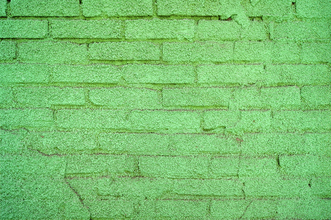Parede de tijolos verdes