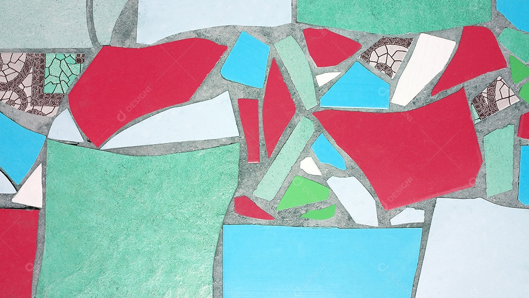 Piso ou parede em mosaico cerâmico colorido