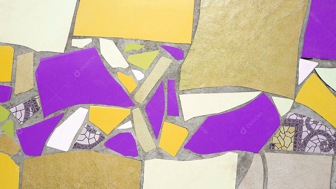 Piso ou parede em mosaico cerâmico colorido