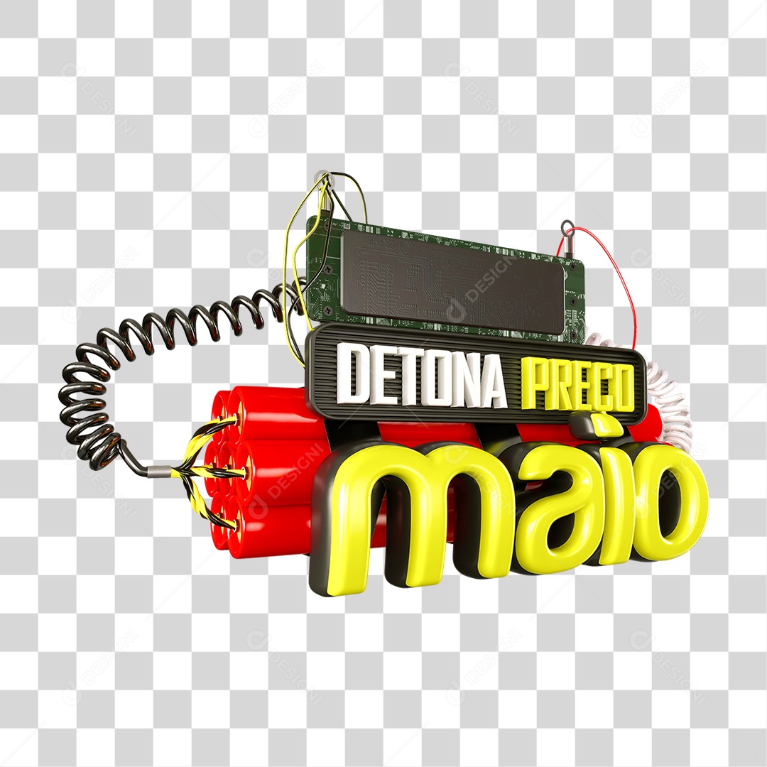 Selo 3D Detona Preço Maio PNG Transparente