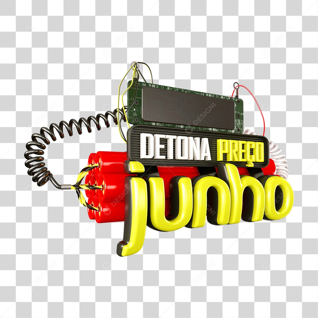 Selo 3D Detona Preço Junho PNG Transparente