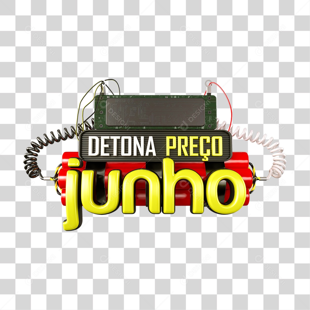 Selo 3D Detona Preço Junho PNG Transparente