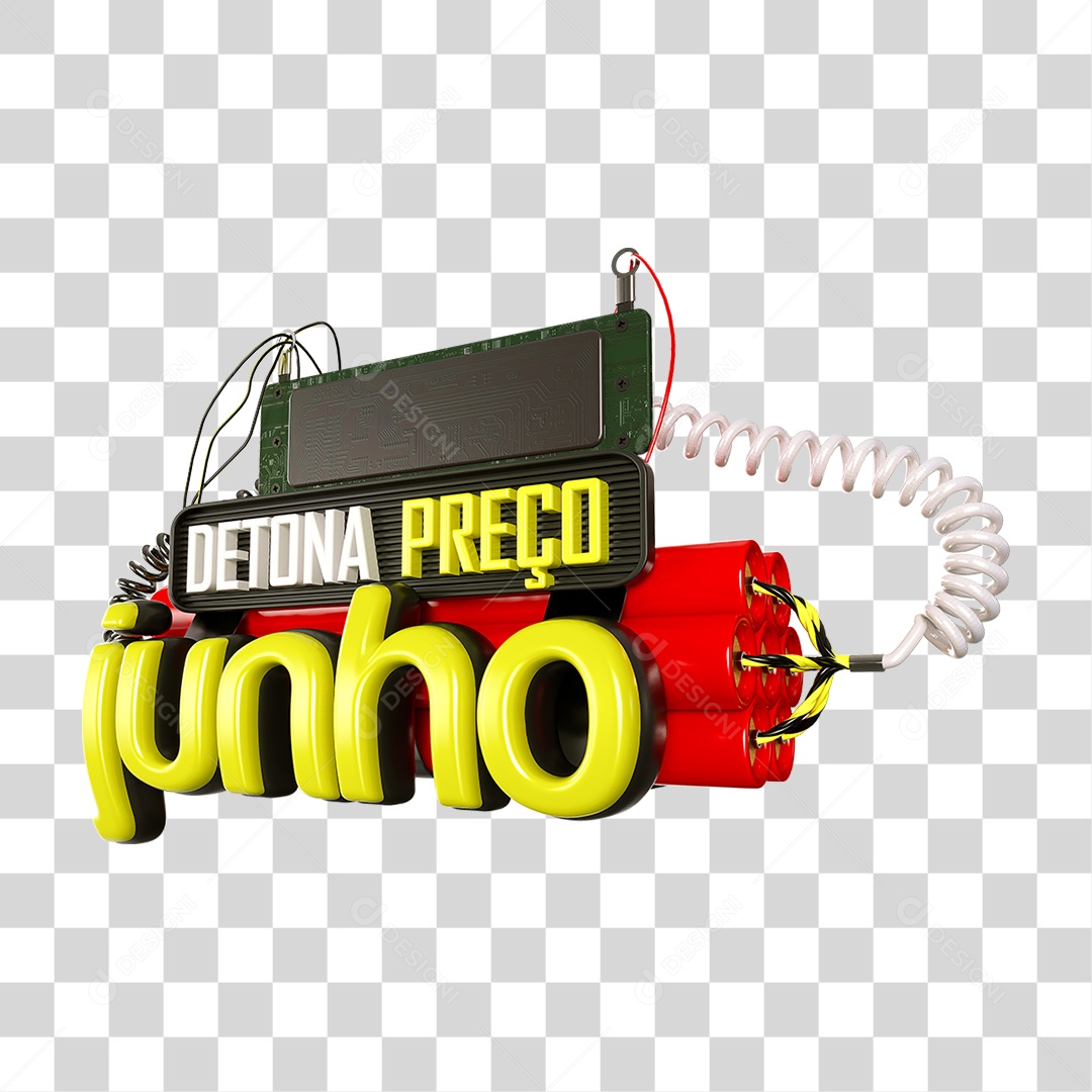 Selo 3D Detona Preço Julho PNG Transparente