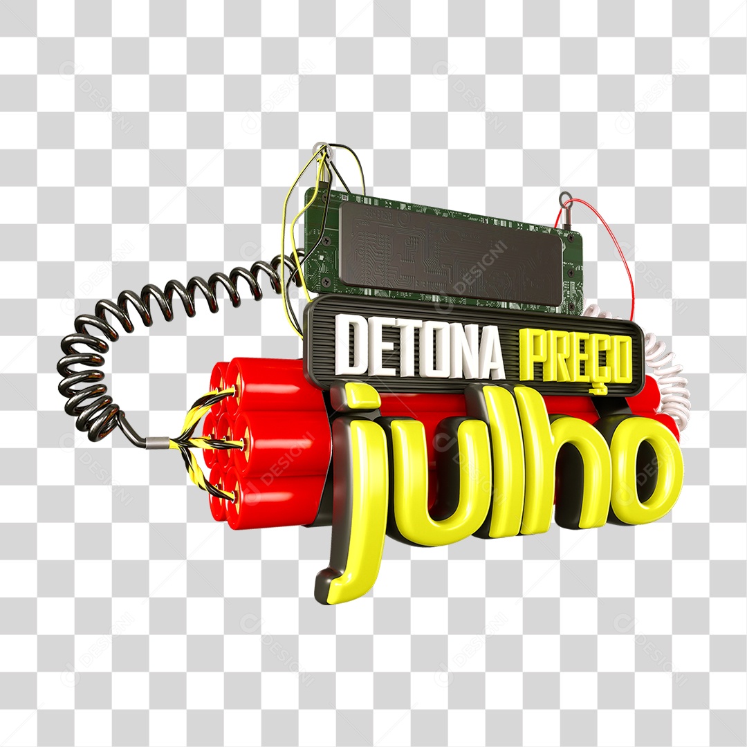 Selo 3D Detona Preço Julho PNG Transparente