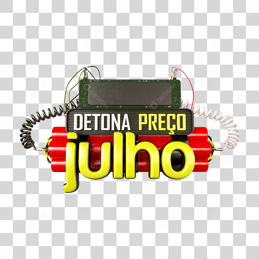 Selo 3D Detona Preço Julho PNG Transparente