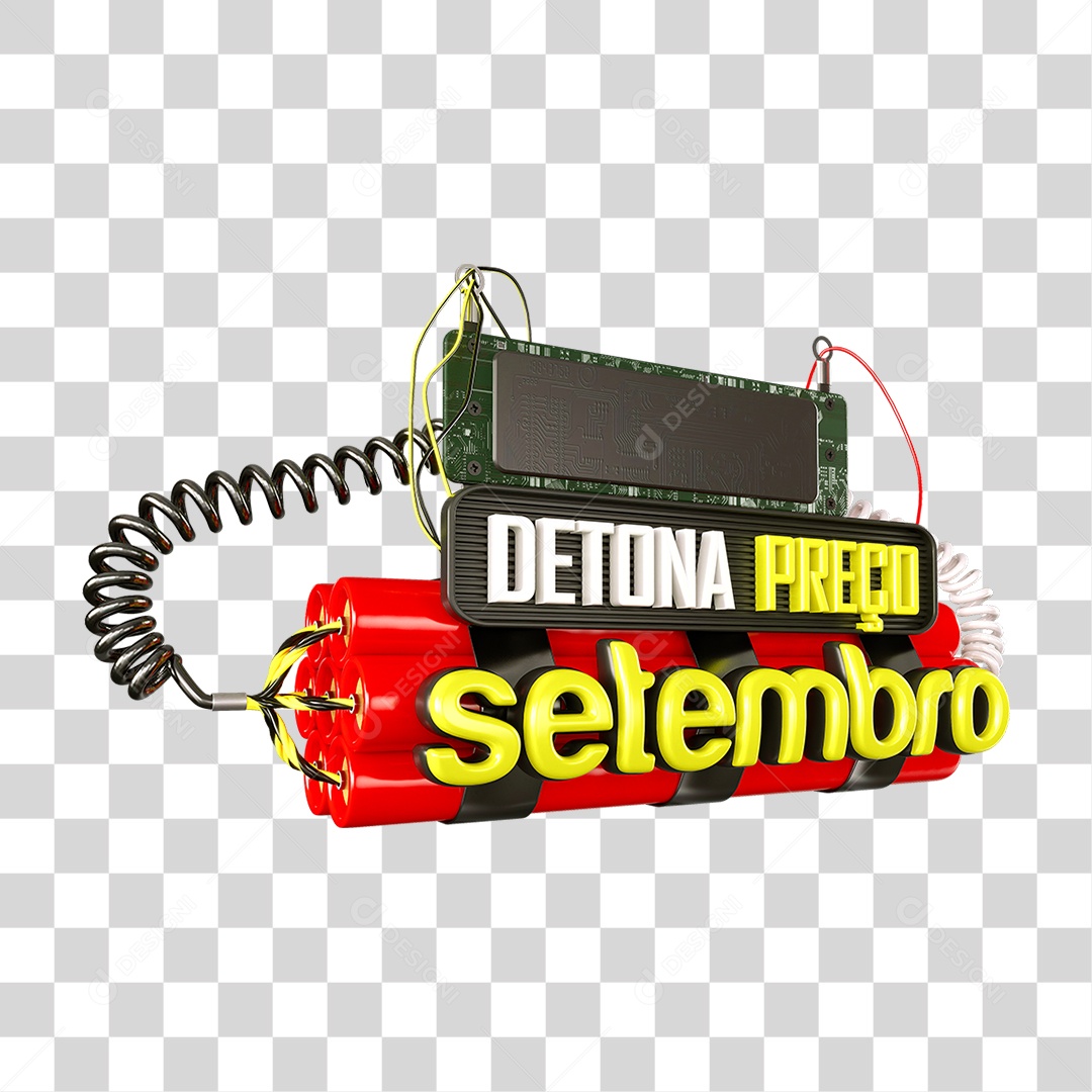 Selo 3D Detona Preço Setembro PNG Transparente