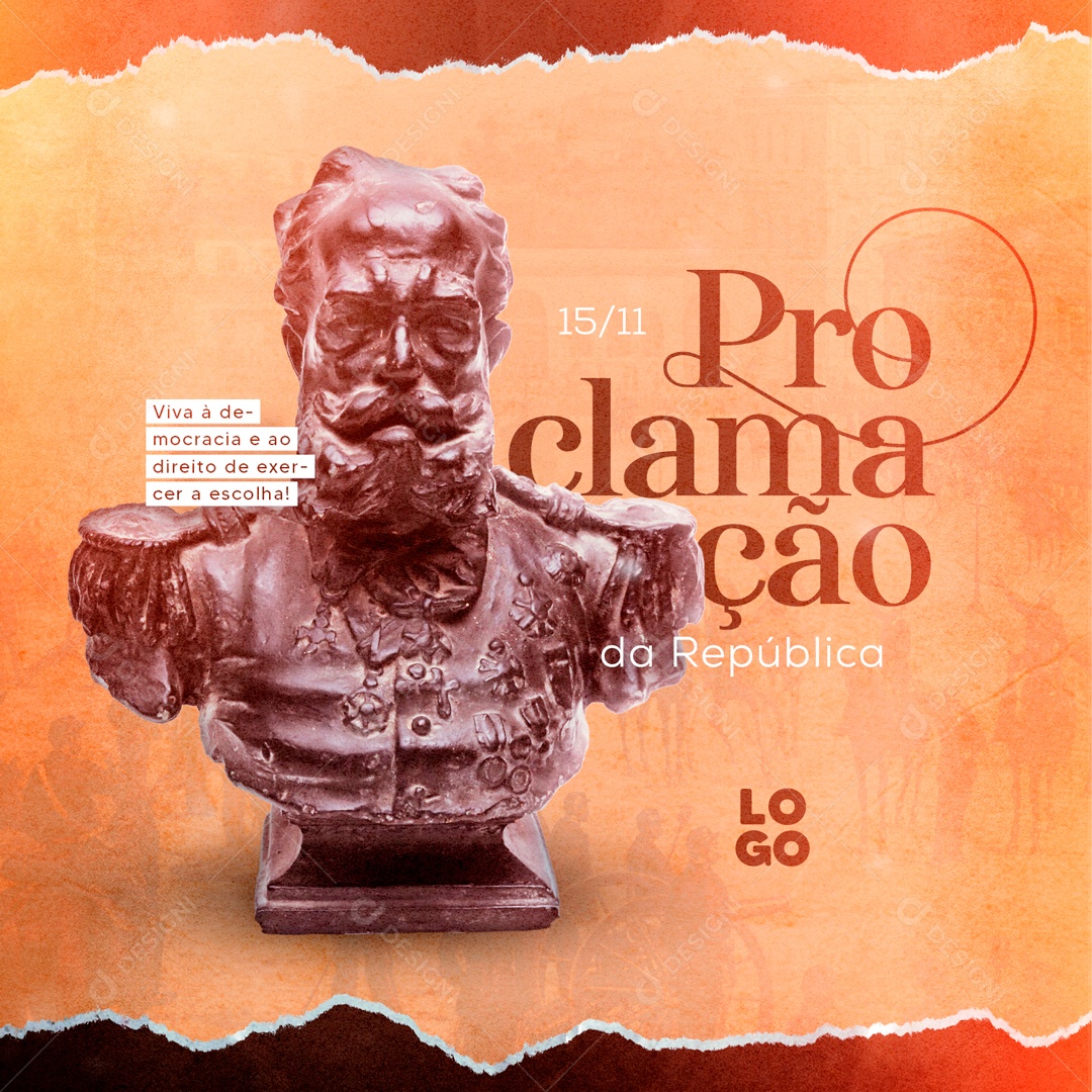 Dia da Proclamação Da República 15 De Novembro Viva a Democracia e ao Direito de Exercer a Escolha Social Media PSD Editável