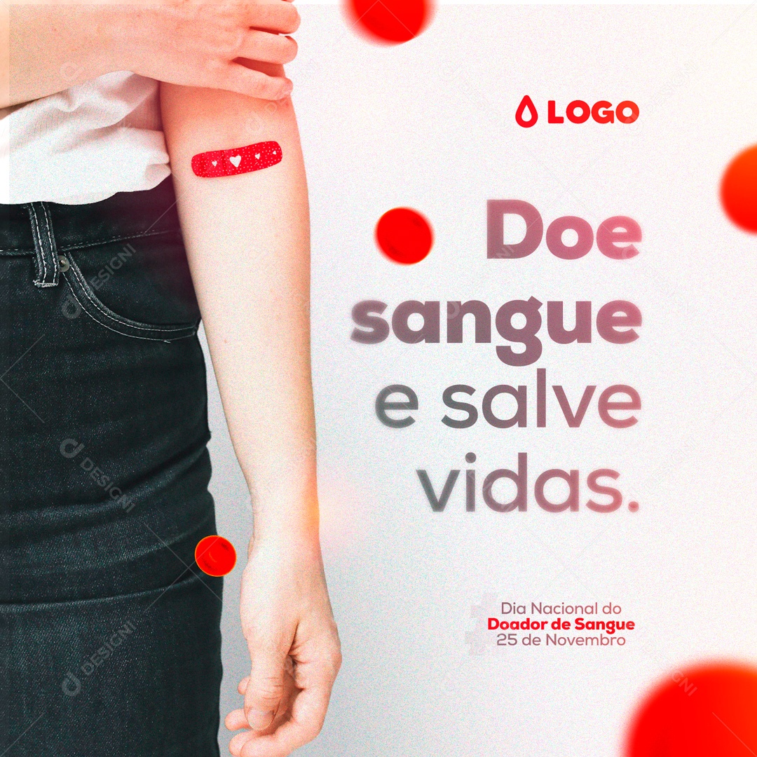 Dia Nacional do Doador de Sangue 25 de Novembro Salve Vidas Social Media PSD Editável