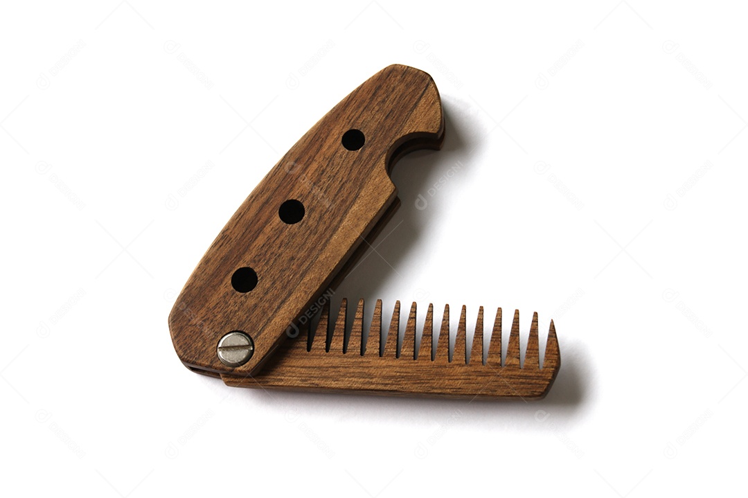 Pente de madeira dobrável