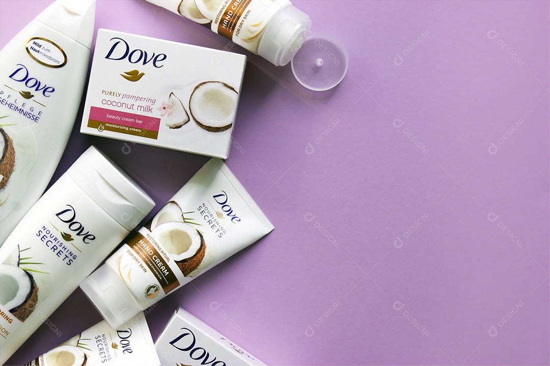 Produtos Dove linha leite de coco