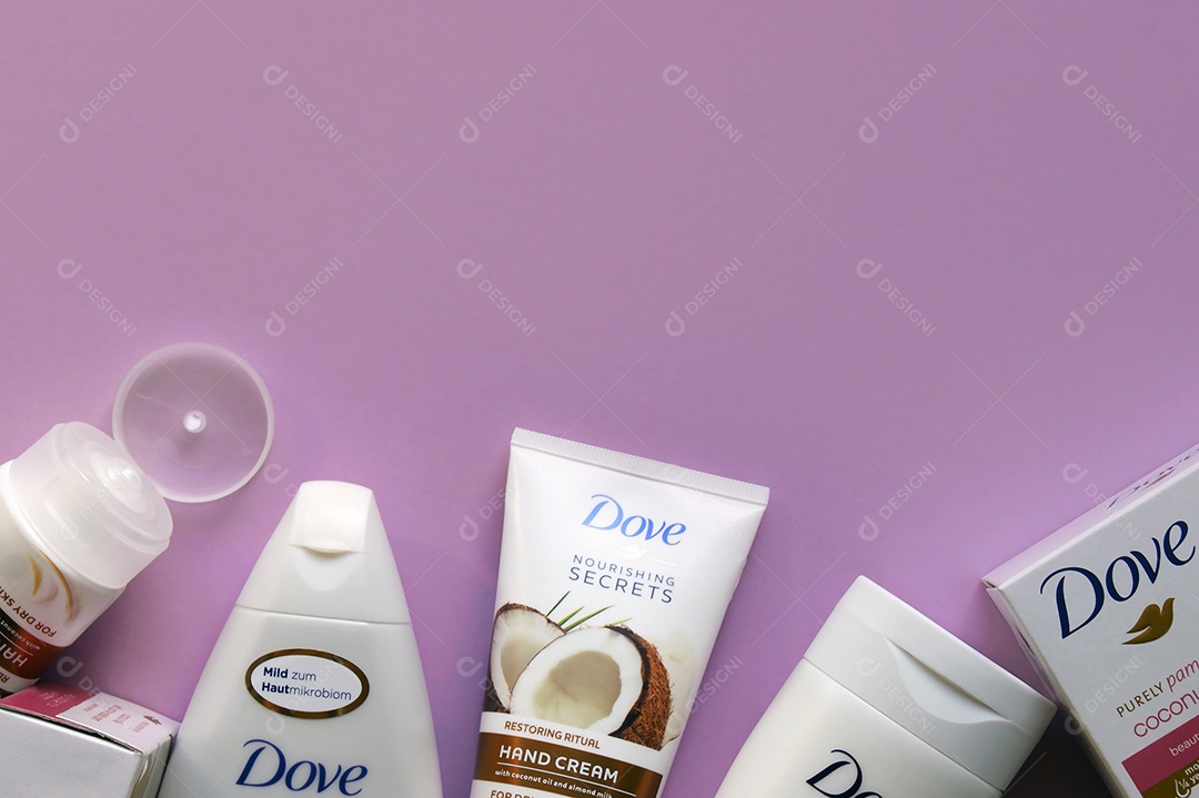 Produtos Dove linha de leite de coco