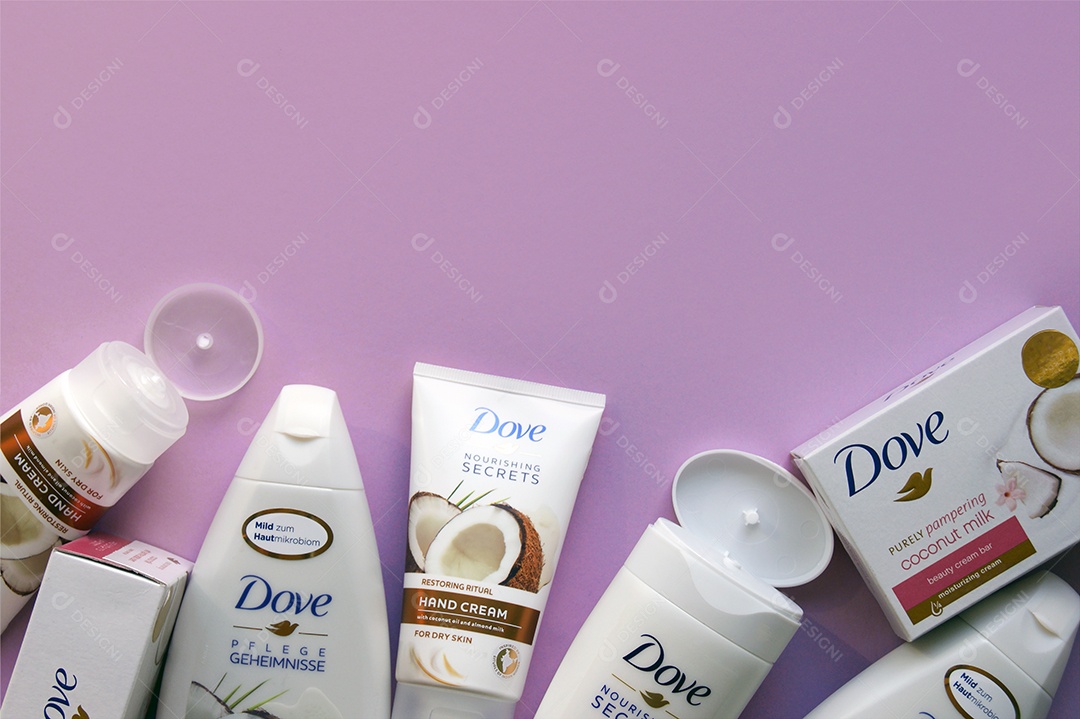 Produtos Dove da linha leite de coco
