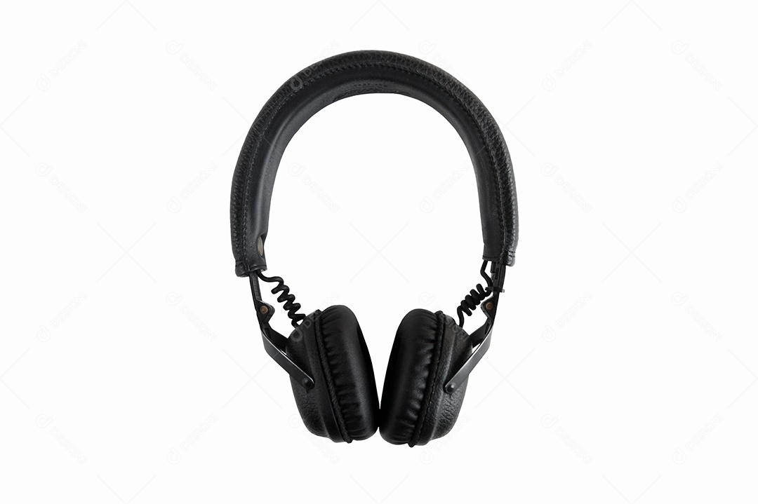 Fones de ouvido Bluetooth fio em fundo branco