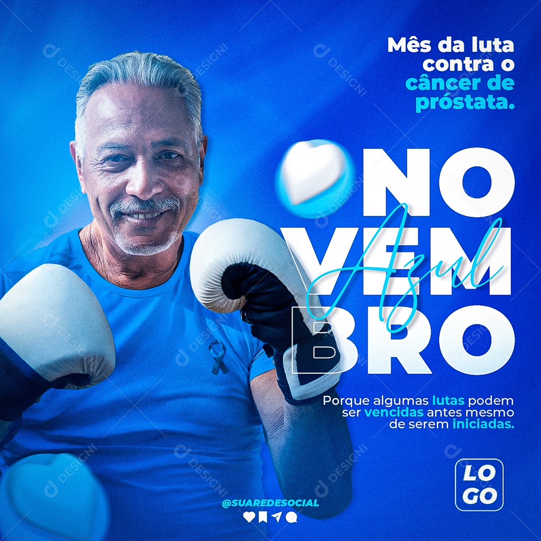Novembro Azul  Algumas Lutas Podem ser Vencidas Antes Mesmo de Serem Iniciadas Social Media PSD Editável