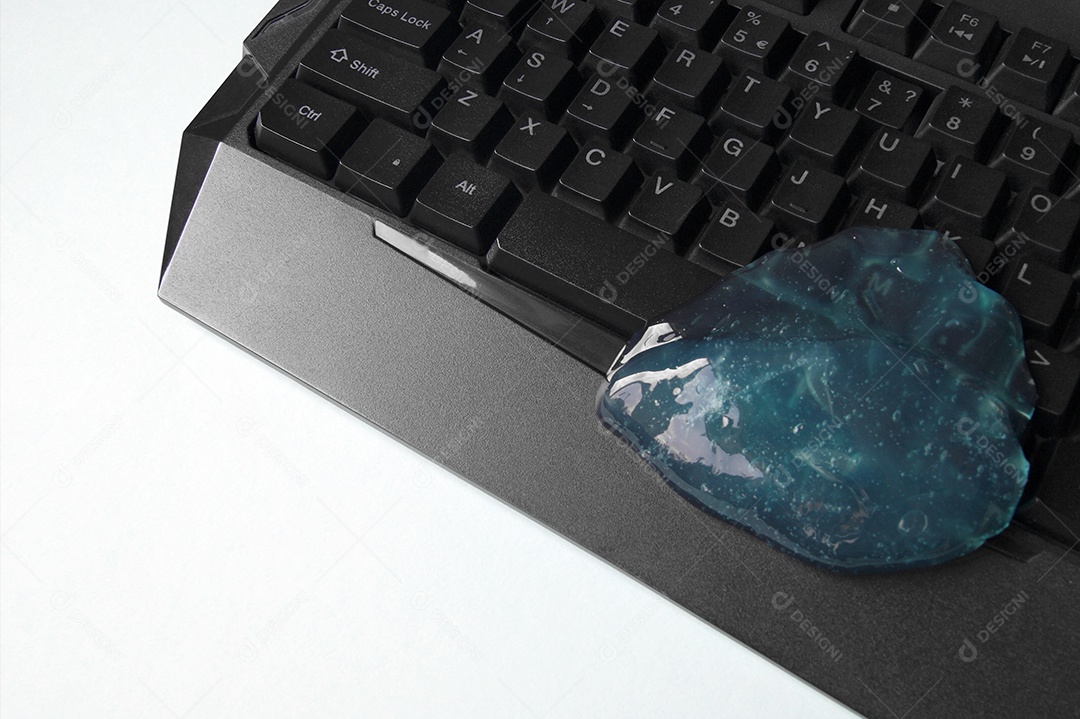 Gel azul de limpeza para teclado