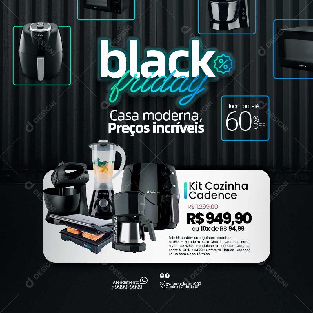 Black Friday Casa Moderna Preços Incríveis Social Media PSD Editável