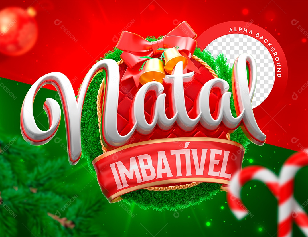 Selo 3D Natal Imbatível Para Composição PSD