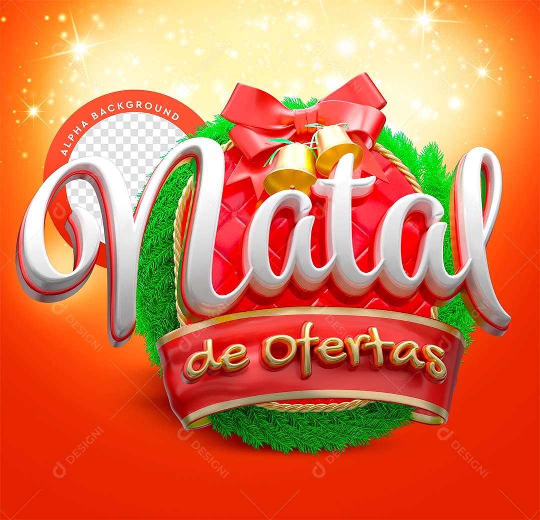 Selo 3D Natal De Ofertas Para Composição PSD