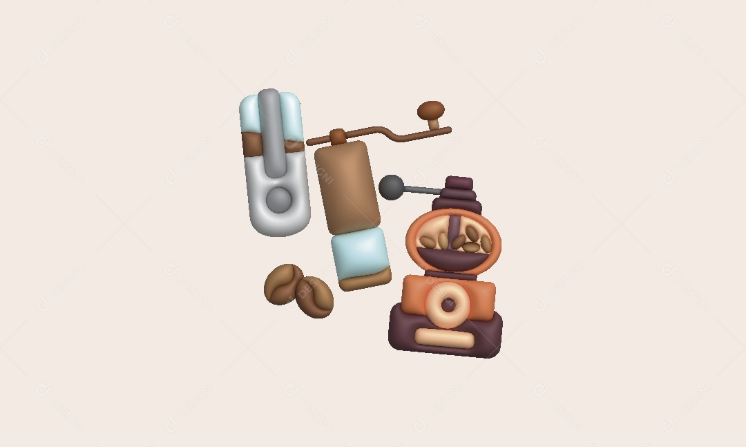Moinho de Café Ilustração 3D Vetor EPS