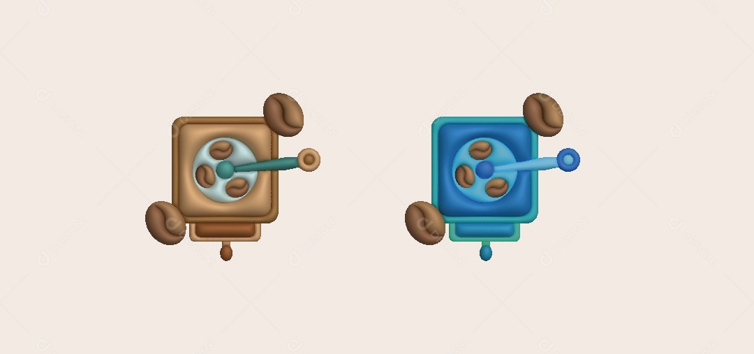 Moinho de Café Ilustração 3D Vetor EPS