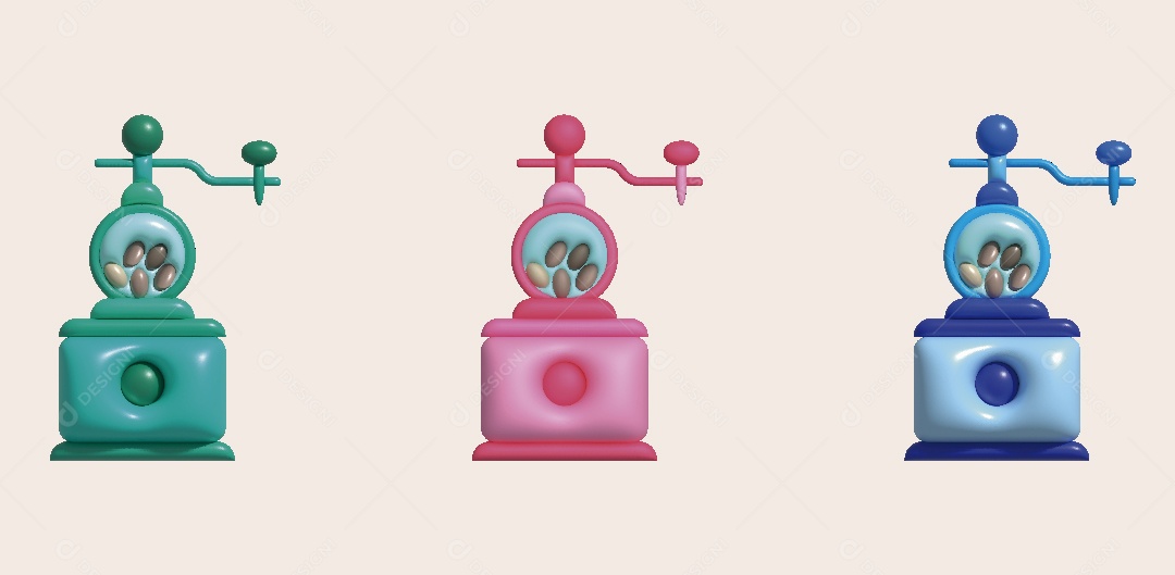 Moinho de Café Ilustração 3D Vetor EPS