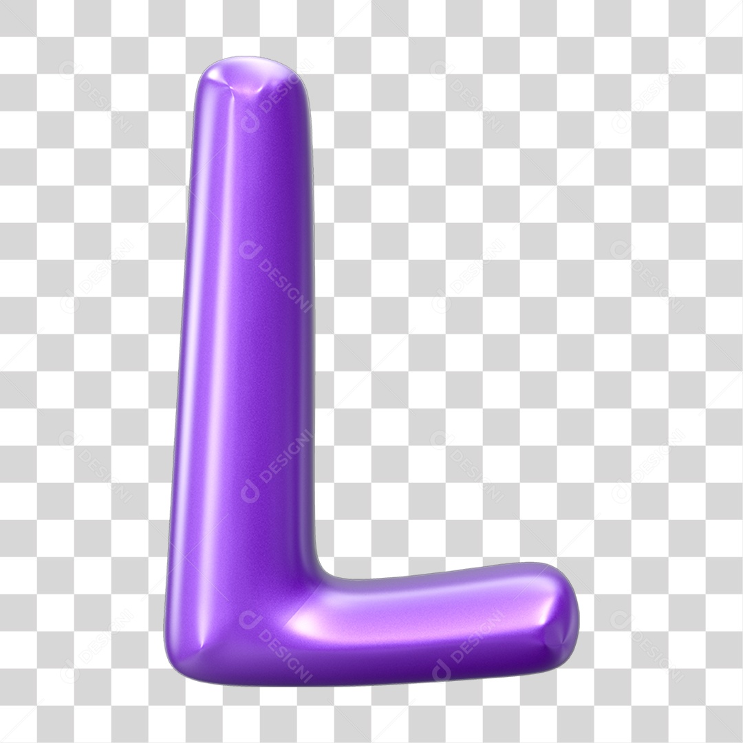 Elemento 3D Alfabeto Letra L PNG Transparente