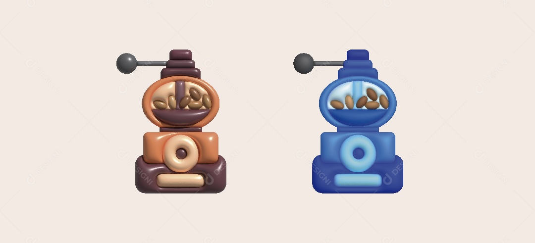 Moinho de Café Ilustração 3D Vetor EPS