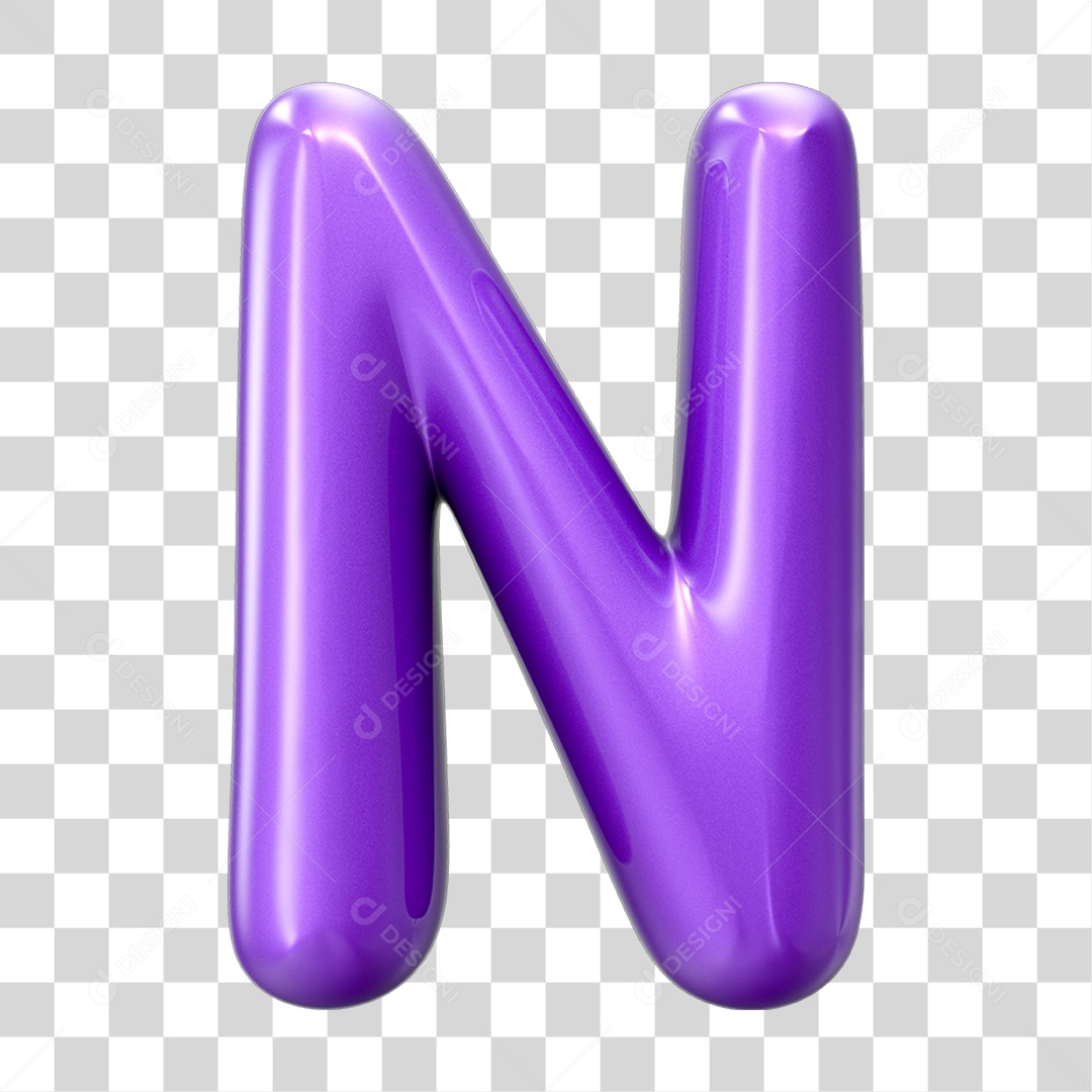 Elemento 3D Alfabeto Letra N PNG Transparente