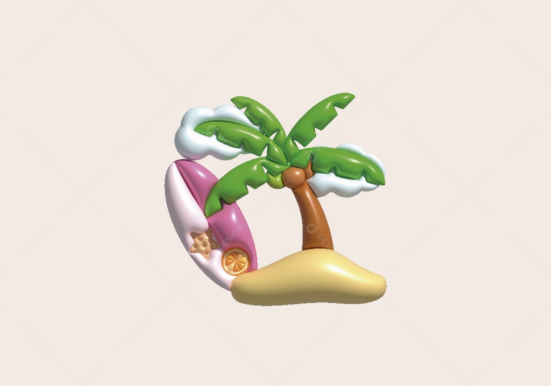 Coqueiro Ilustração 3D Vetor EPS