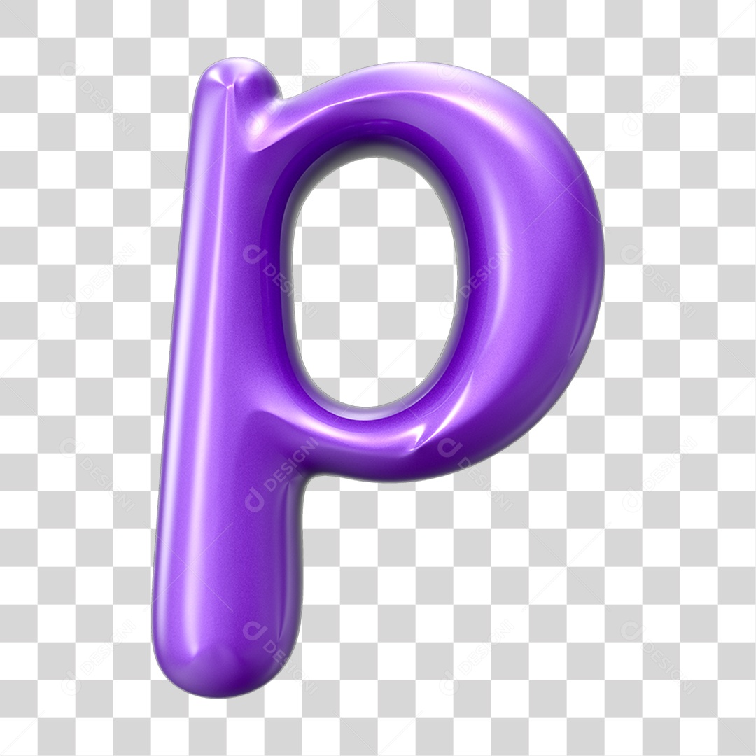 Elemento 3D Alfabeto Letra P PNG Transparente