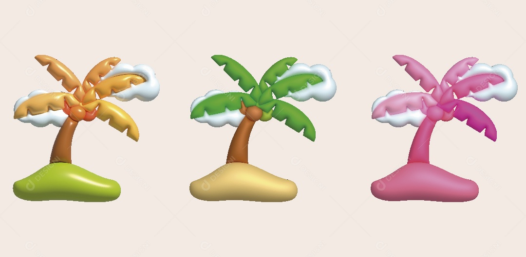 Coqueiro Ilustração 3D Vetor EPS