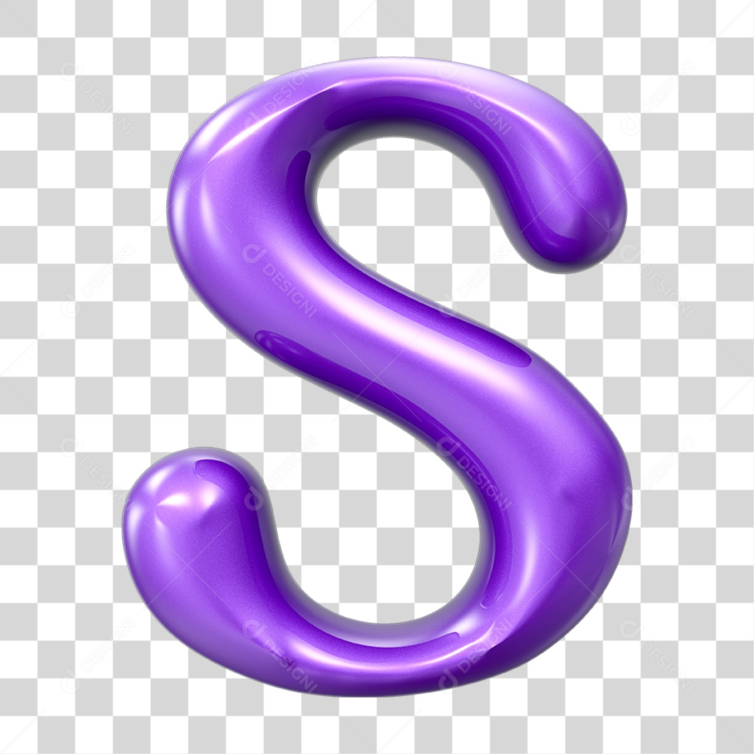 Elemento 3D Alfabeto Letra S PNG Transparente
