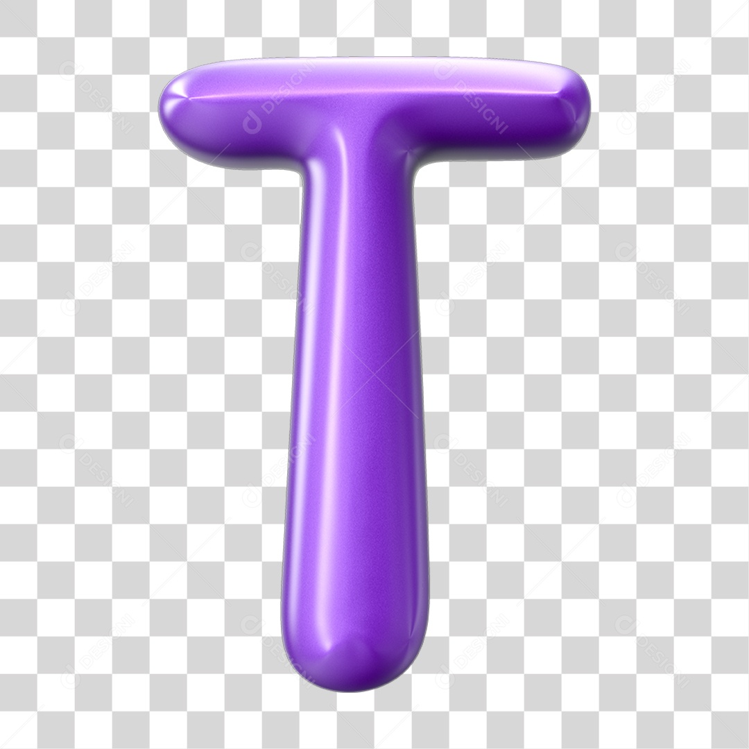 Elemento 3D Alfabeto Letra T PNG Transparente