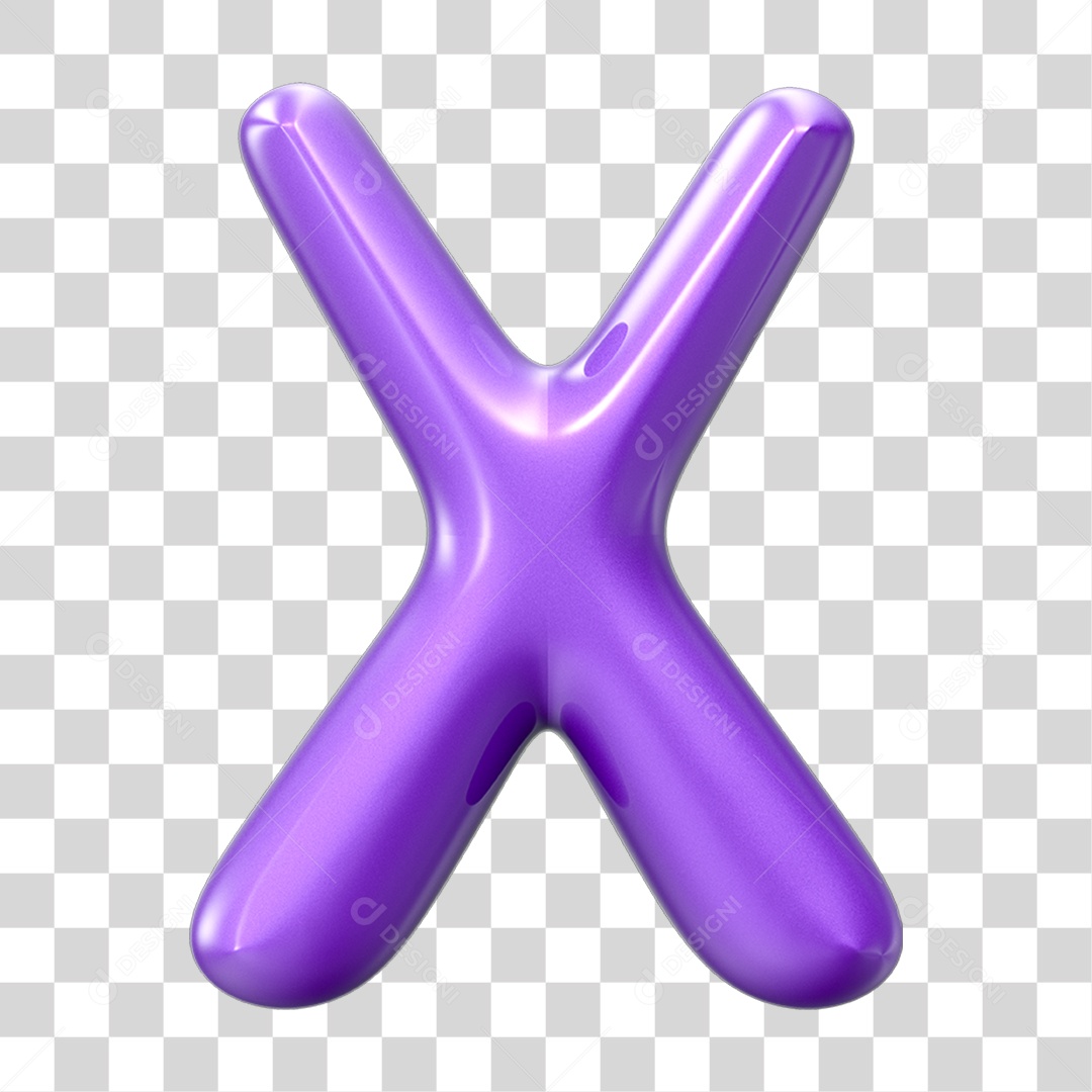Elemento 3D Alfabeto Letra X PNG Transparente