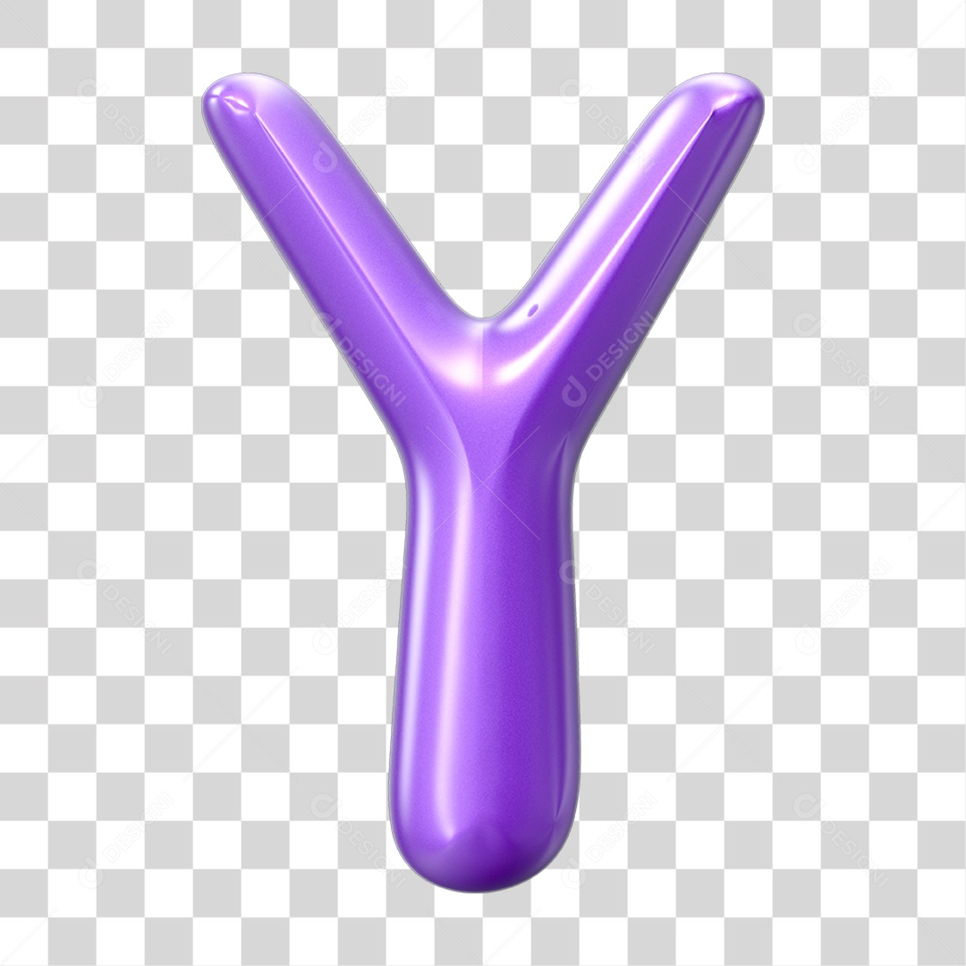 Elemento 3D Alfabeto Letra Y PNG Transparente