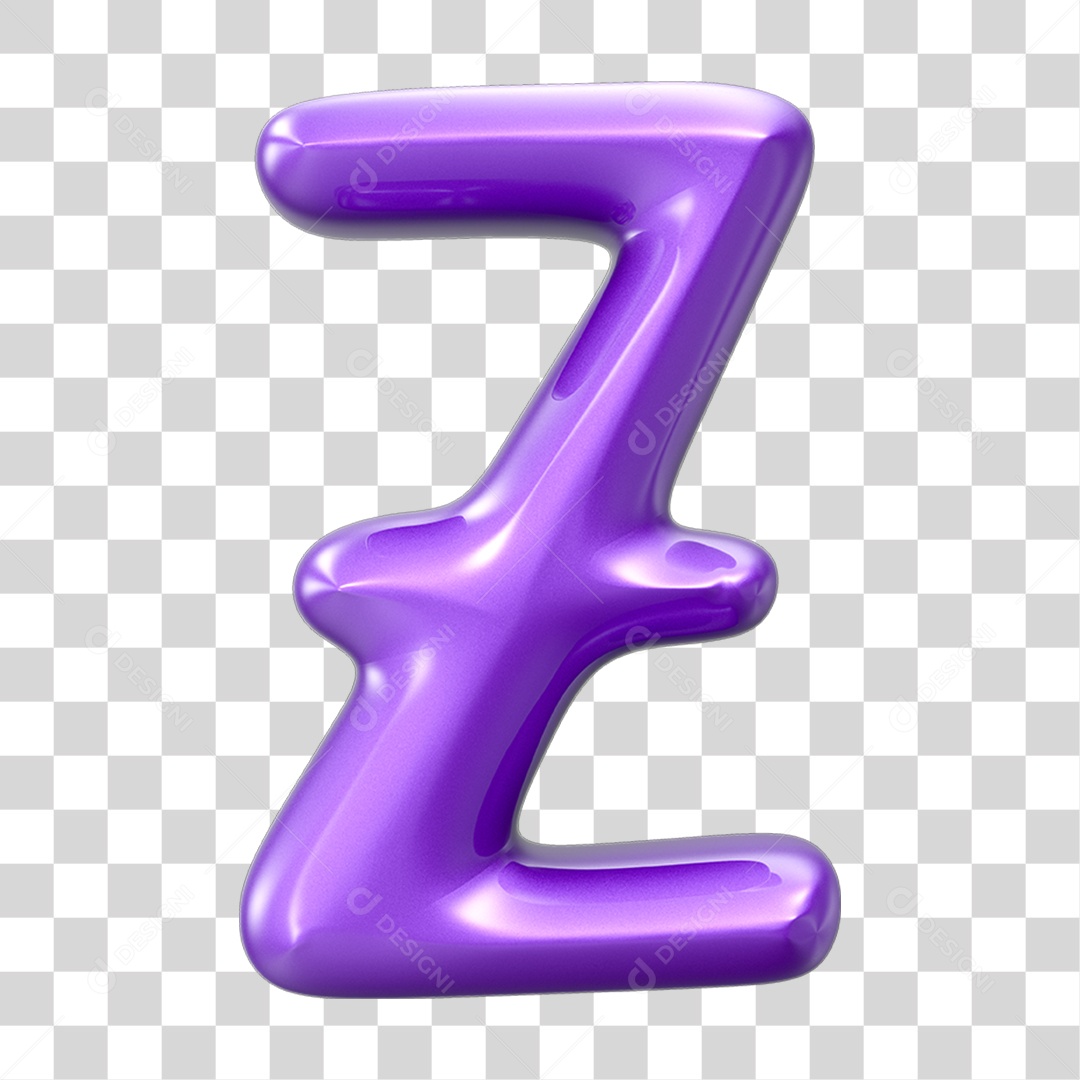 Elemento 3D Alfabeto Letra Z PNG Transparente