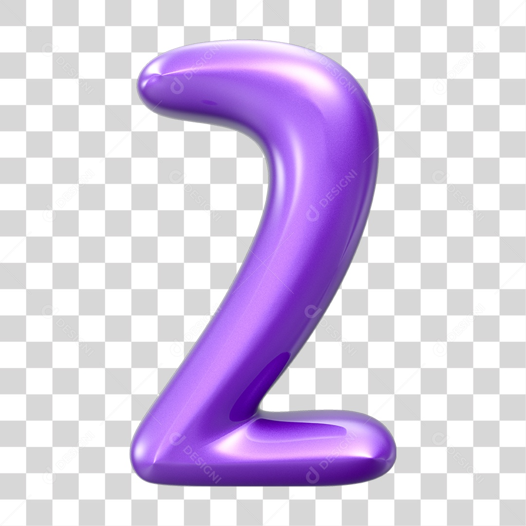 3D Element Number 2 Transparent PNG