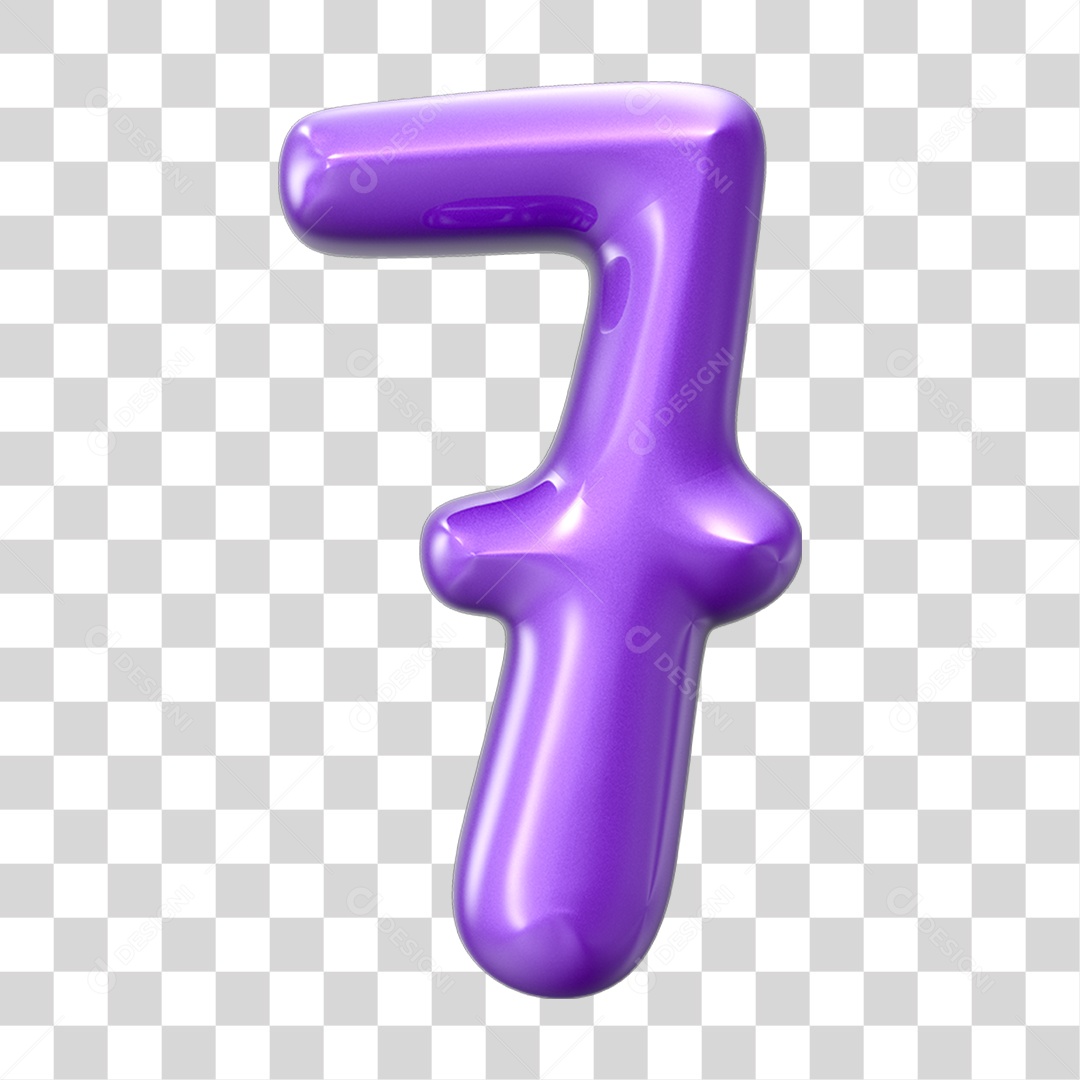 Elemento 3D Número 7 PNG Transparente