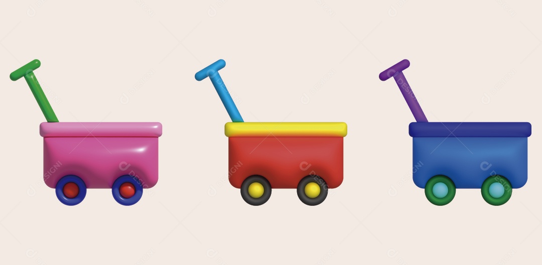 Carrinho de Brinquedo Ilustração 3D Vetor EPS