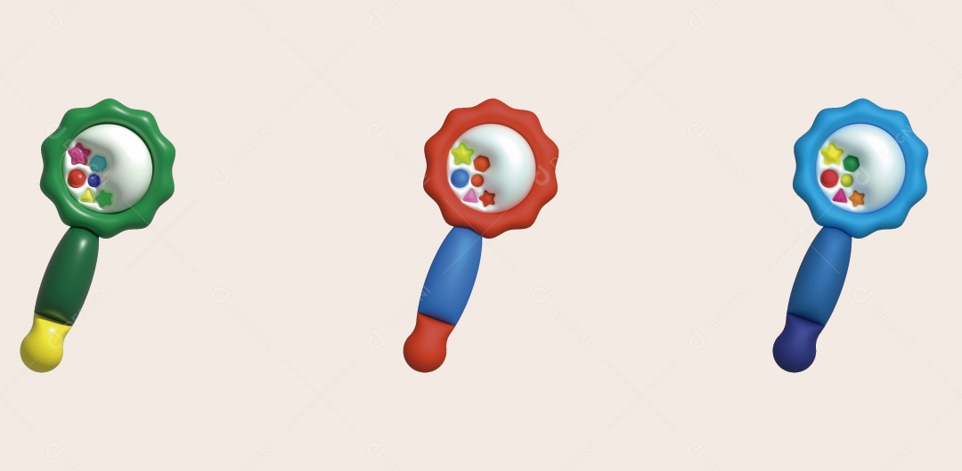 Chocalho de Bebê Ilustração 3D Vetor EPS