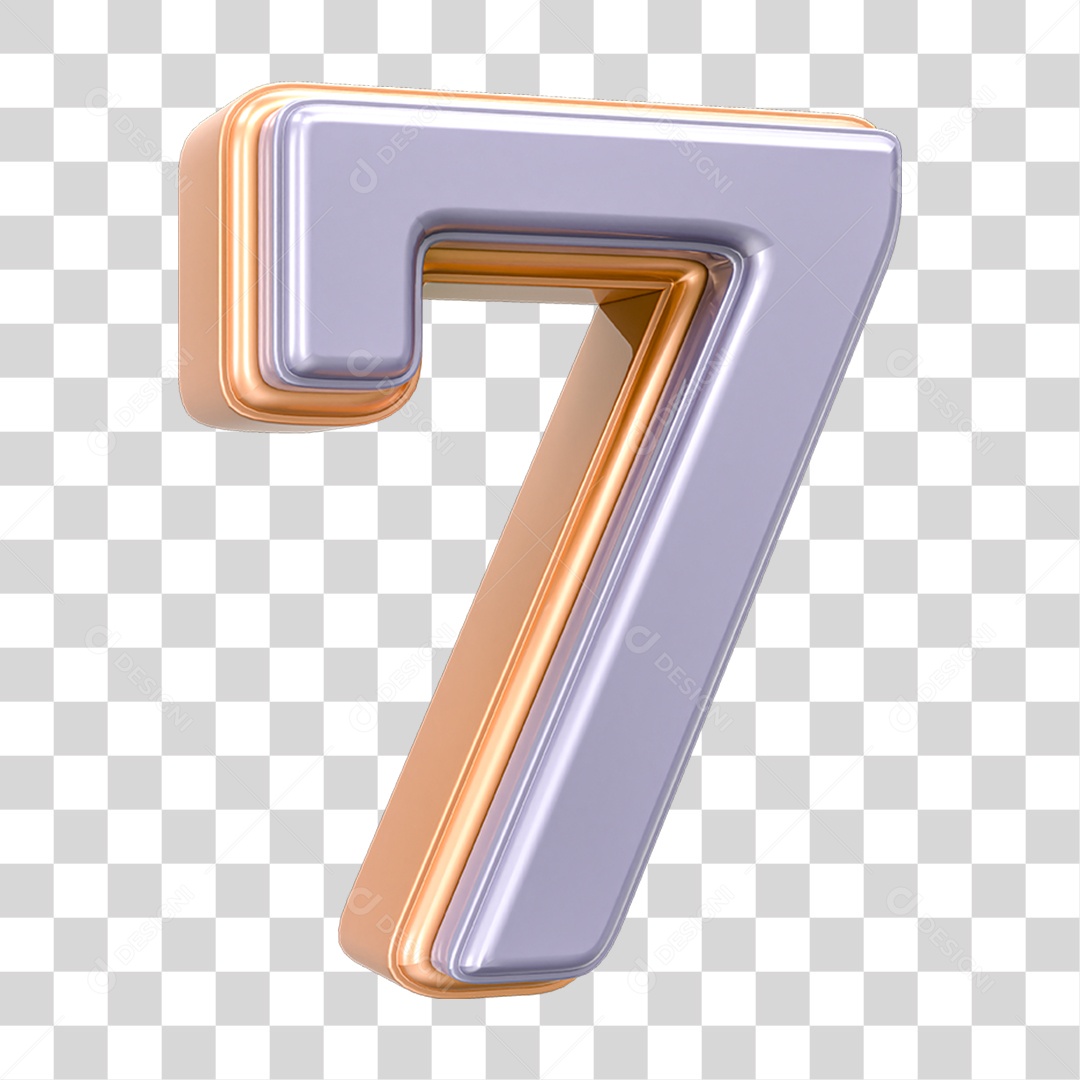Elemento 3D Número 7 PNG Transparente