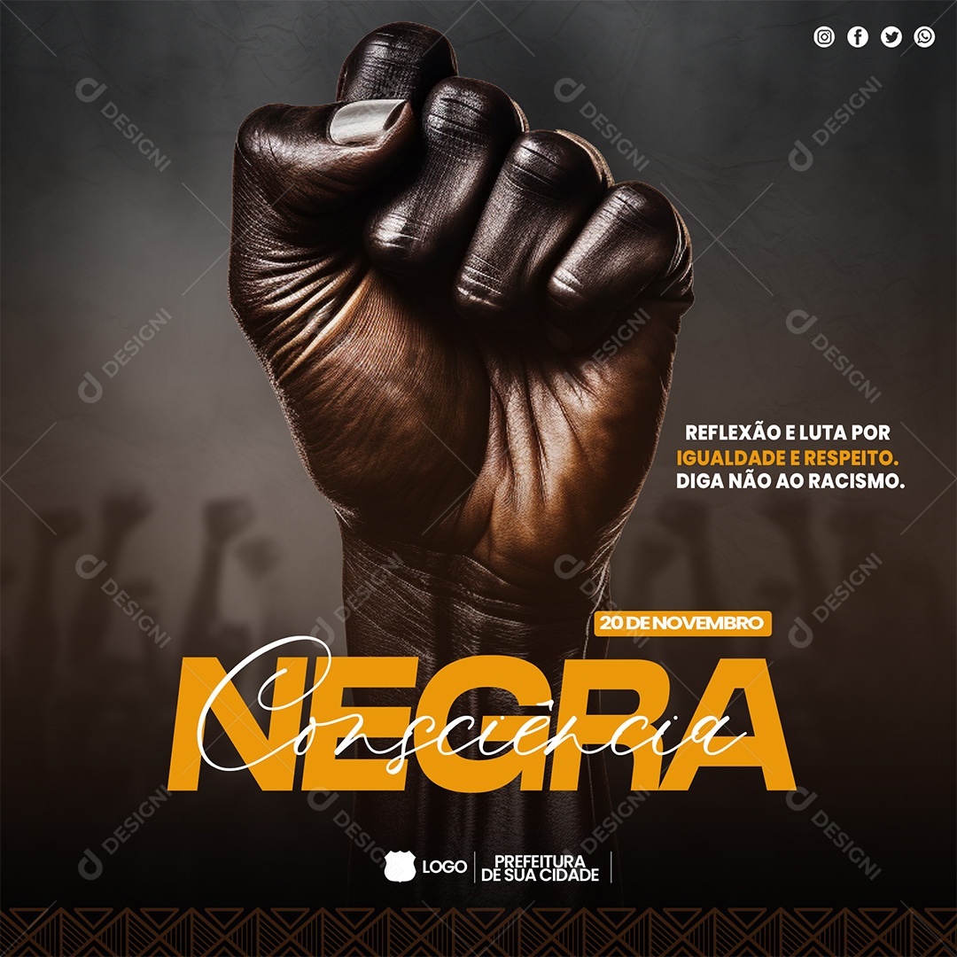 Social Media Consciência Negra 20 De Novembro PSD Editável