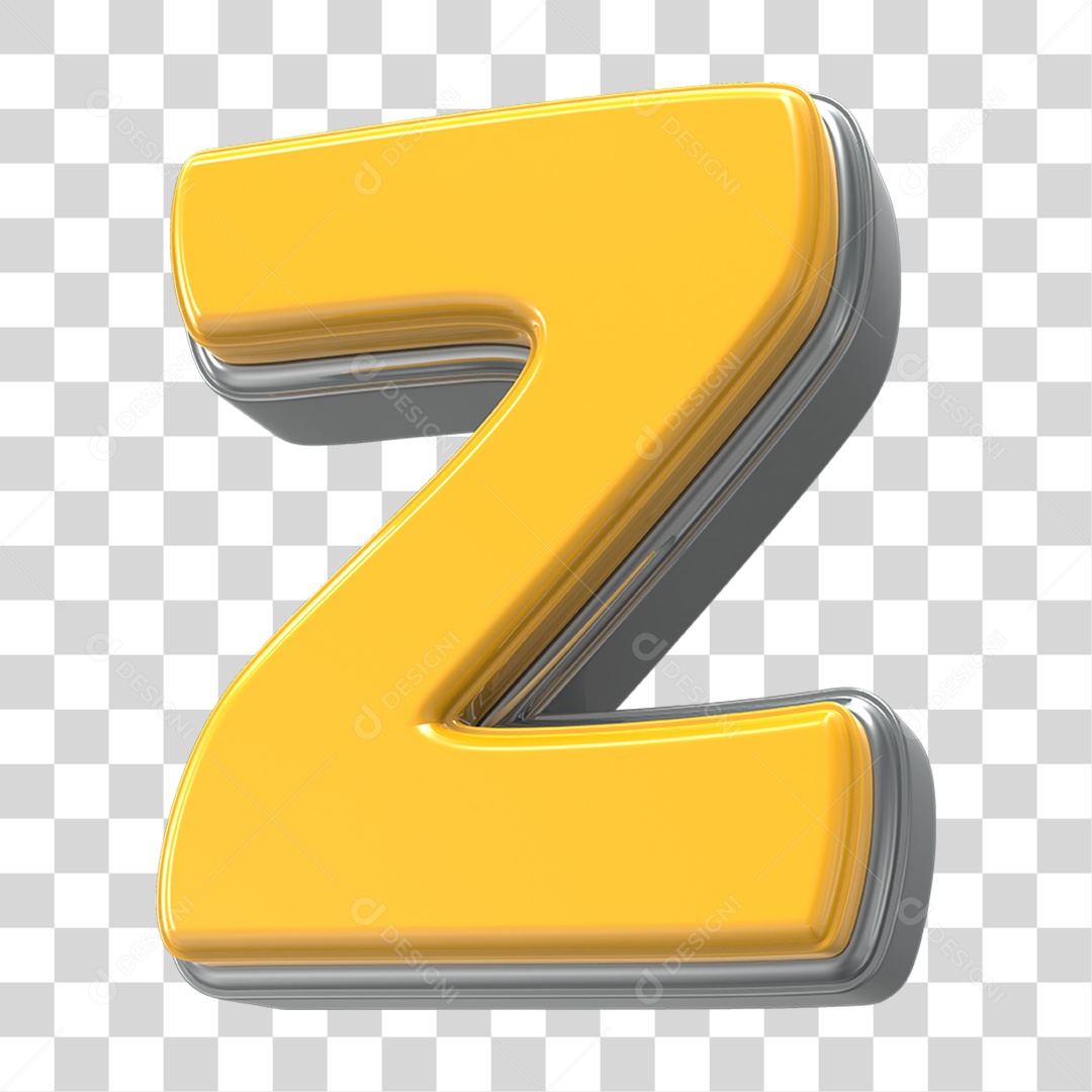 Elemento 3D Alfabeto Letra Z PNG Transparente