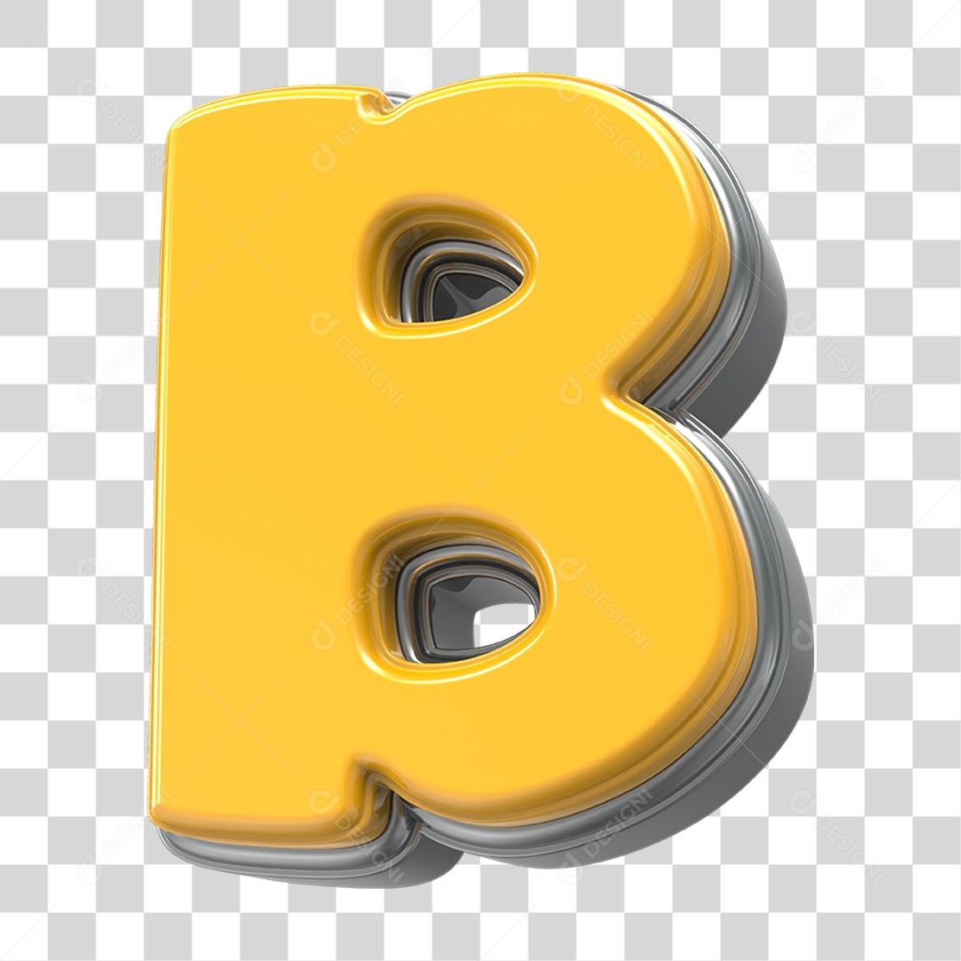 Elemento 3D Alfabeto Letra B PNG Transparente