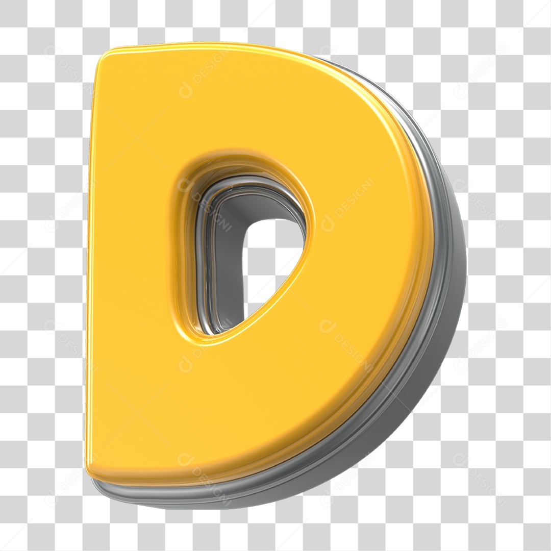 Elemento 3D Alfabeto Letra D PNG Transparente
