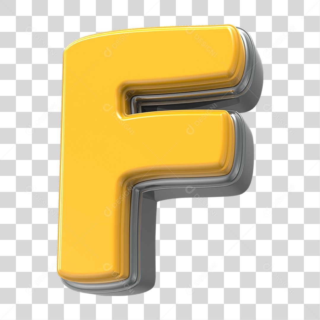 Elemento 3D Alfabeto Letra F PNG Transparente