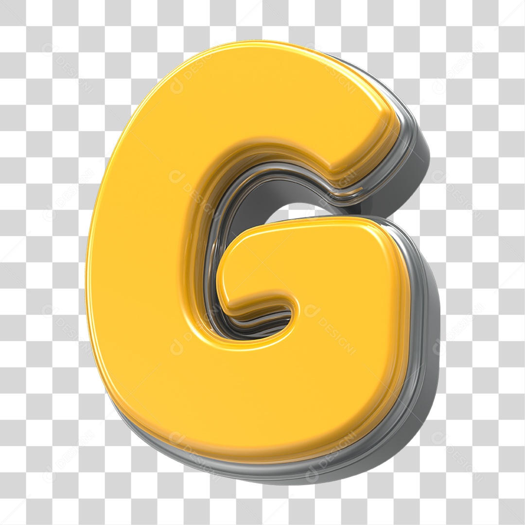 Elemento 3D Alfabeto Letra G PNG Transparente