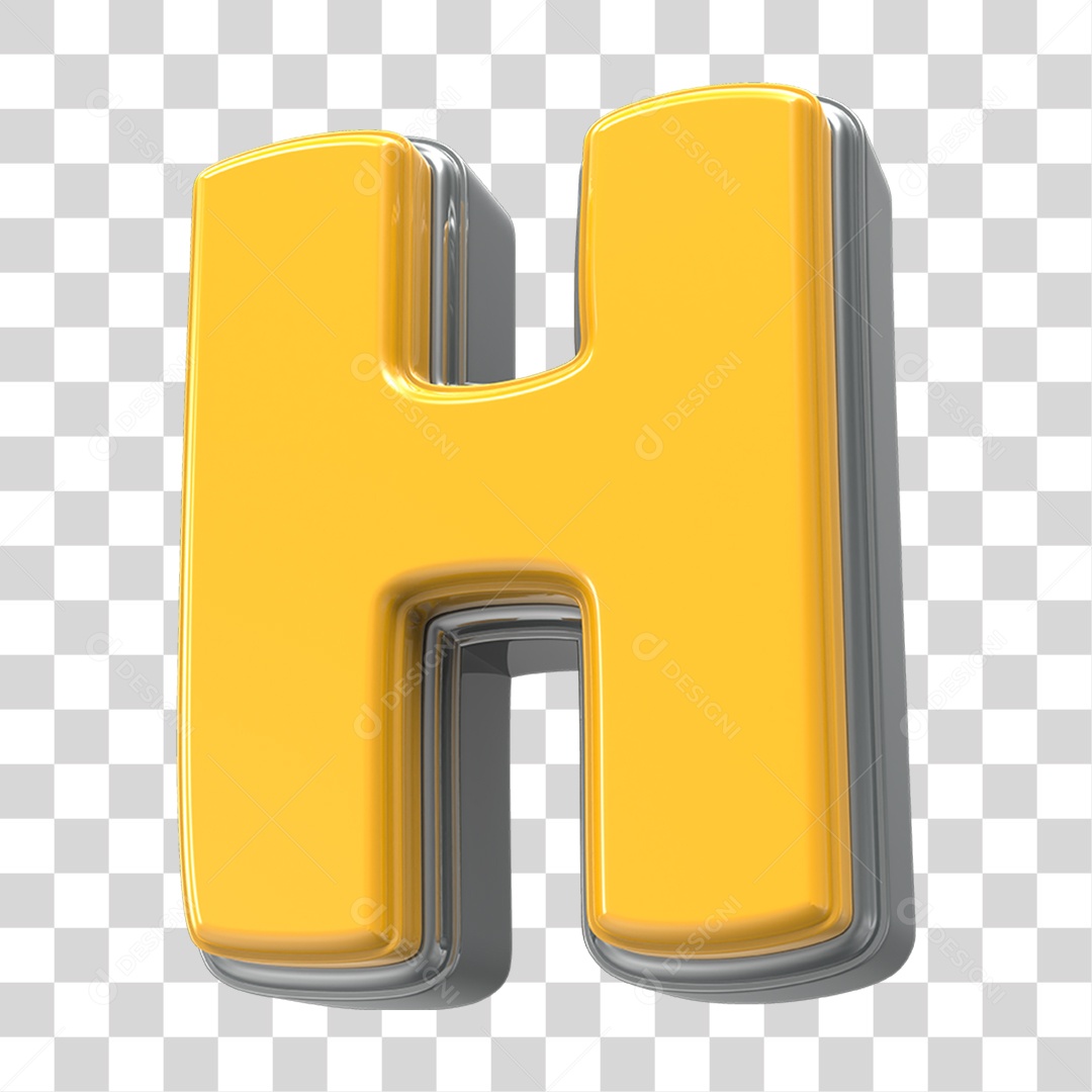 Elemento 3D Alfabeto Letra H PNG Transparente