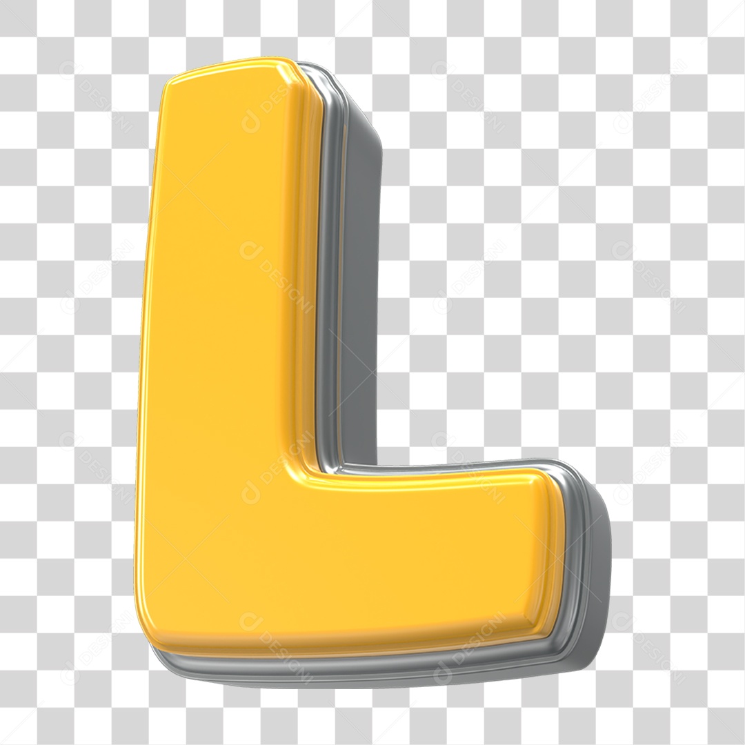 Elemento 3D Alfabeto Letra L PNG Transparente